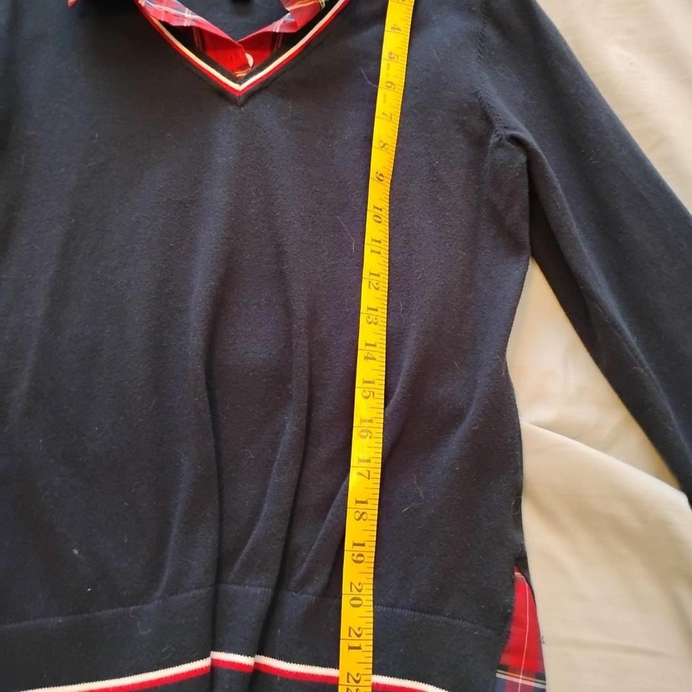 Tommy Hilfiger Plaid Faux Layered Sweater Clean girl preppy‎  clean minimalist - Picture 5 of 8